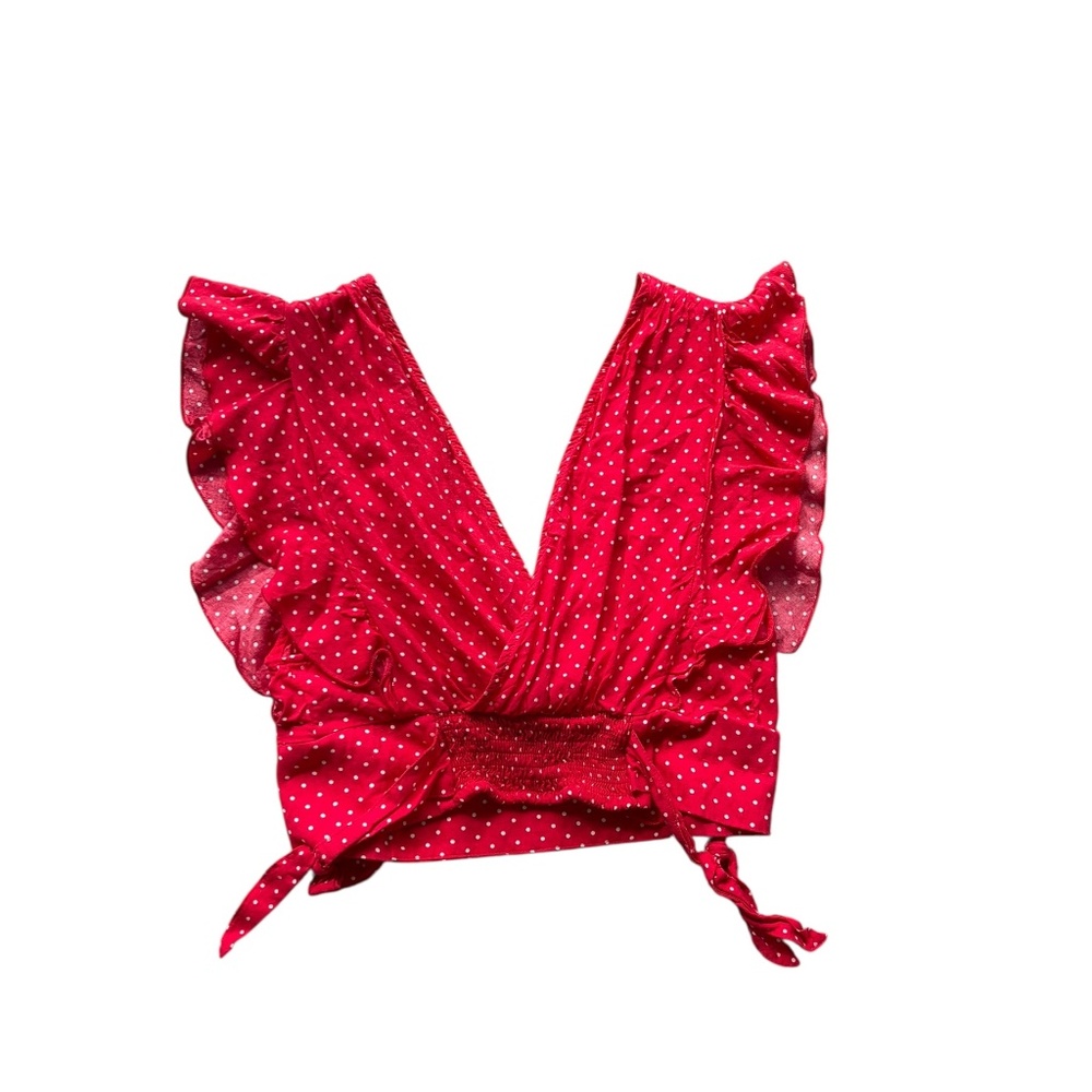 Free People Red polka a dot  Halter Top S